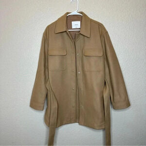 *SALE* Aritzia Wilfred Womens Front Pocket Belted Rialto Caramel Shirt Jacket M